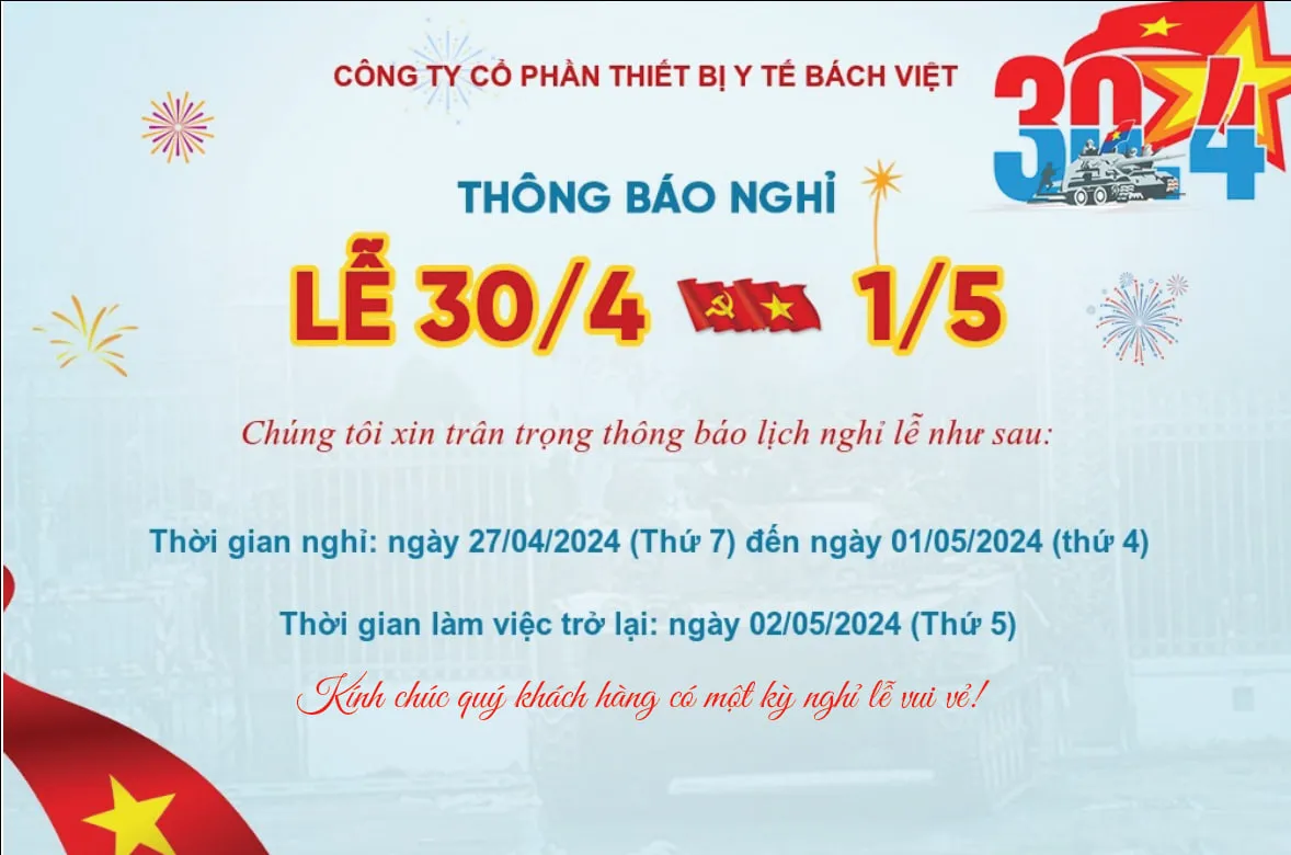 Thông báo nghỉ lễ 30/4 & 1/5 2024