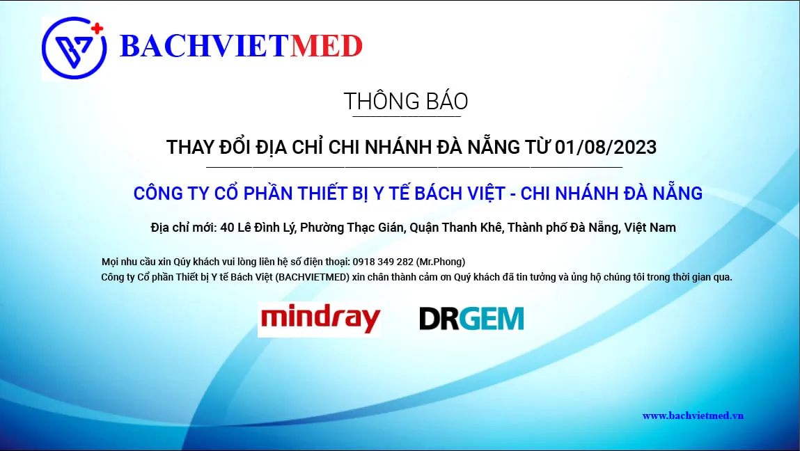 Thông báo thay đổi địa chỉ chi nhánh Đà Nẵng - Công ty Cổ phần Thiết bị Y tế Bách Việt (Bachvietmed)